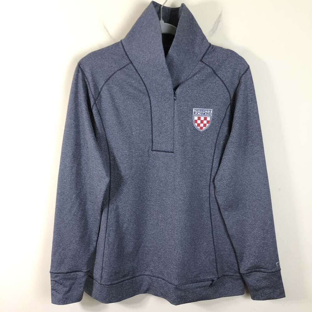University Of Richmond Cutter & Buck CB DryTec Golf 1/4 Zip Top Womens XL Gray